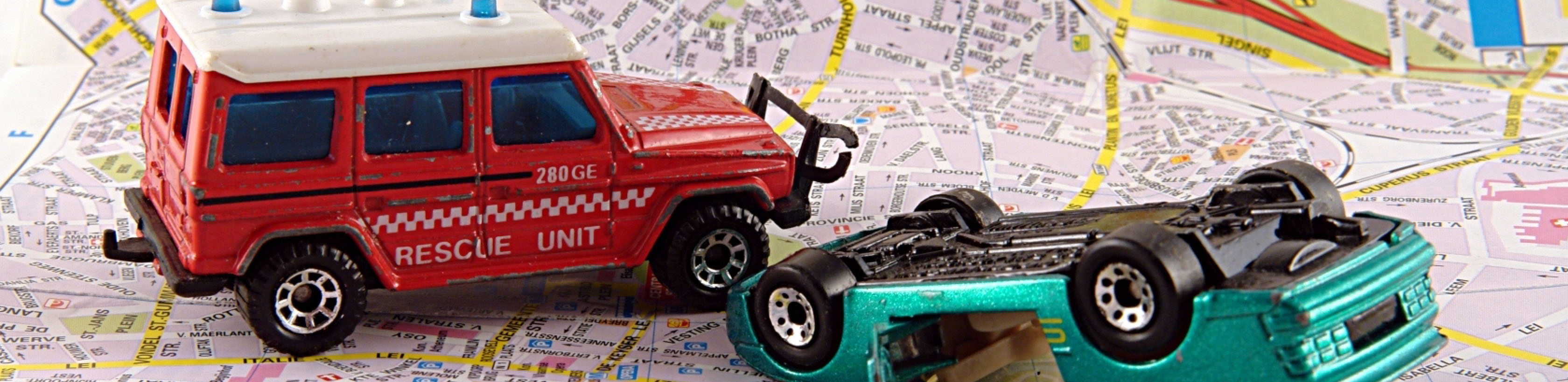 Toy cars on map